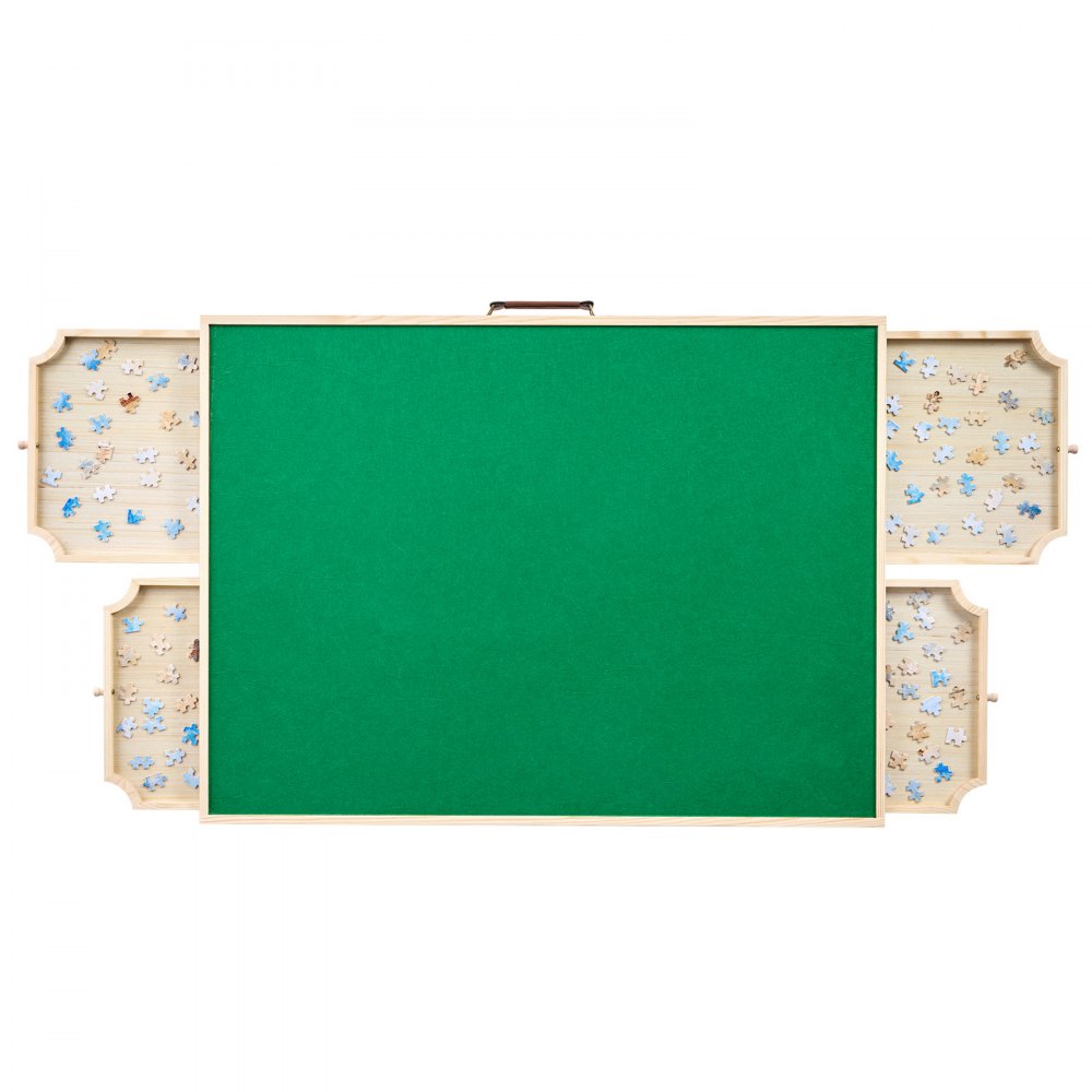VEVOR Tavolo da Puzzle Pieghevole 1500 Pezzi con Gambe Pieghevoli, 4 Cassetti e Coperchio, Tavolo da Puzzle Regolabile in Legno 865 x 635 mm Superficie in Feltro, 6 Angoli di Inclinazione Regolabili