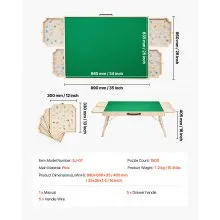 VEVOR Tavolo da Puzzle in Legno da 1500 Pezzi con Gamba Pieghevole 865 x 635 mm