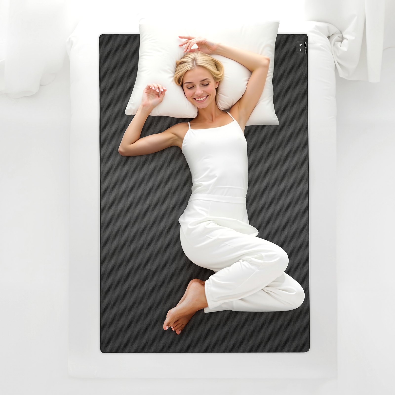 VEVOR Grounding Mat, 187x138 cm, Grounding Bed Sheet, with 4.5 m long grounding cable, PU grounding bed mat for sleeping, increasing energy, improving sleep, reducing anxiety at work