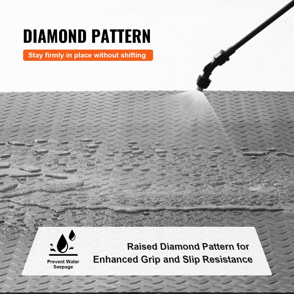 Tappetino da Garage in PVC Antiscivolo Pavimento PVC 450x110 cm 2 Rotoli Nero