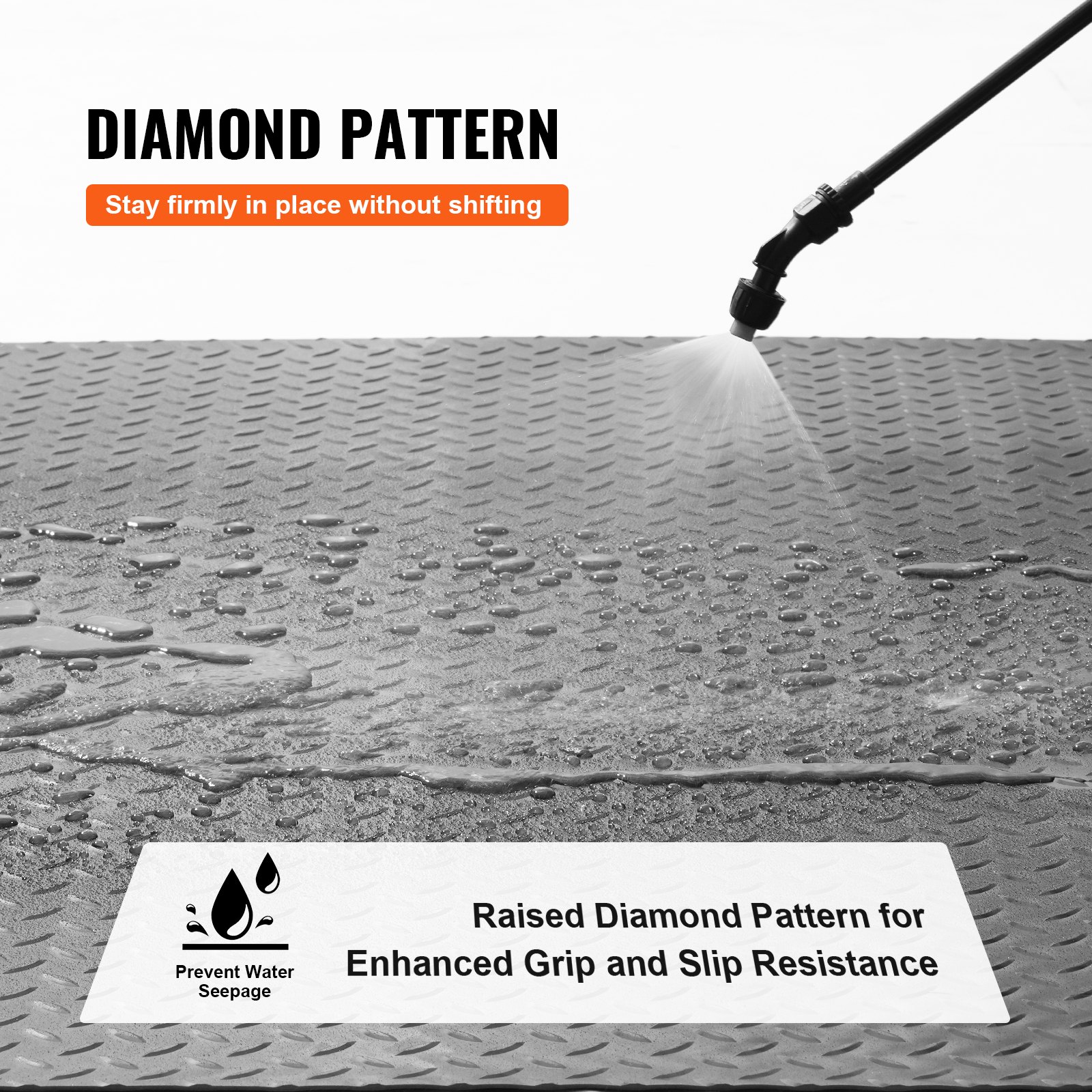 Tappetino da Garage in PVC Antiscivolo Pavimento PVC 450x110 cm 2 Rotoli Nero