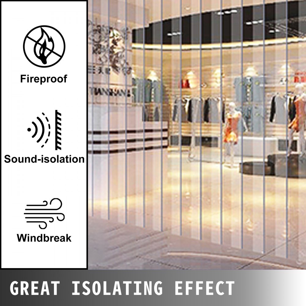 8 Pezzi Tende A Bande In Pvc Plastica Transparente Da 2,5m X 30cm Door Curtain