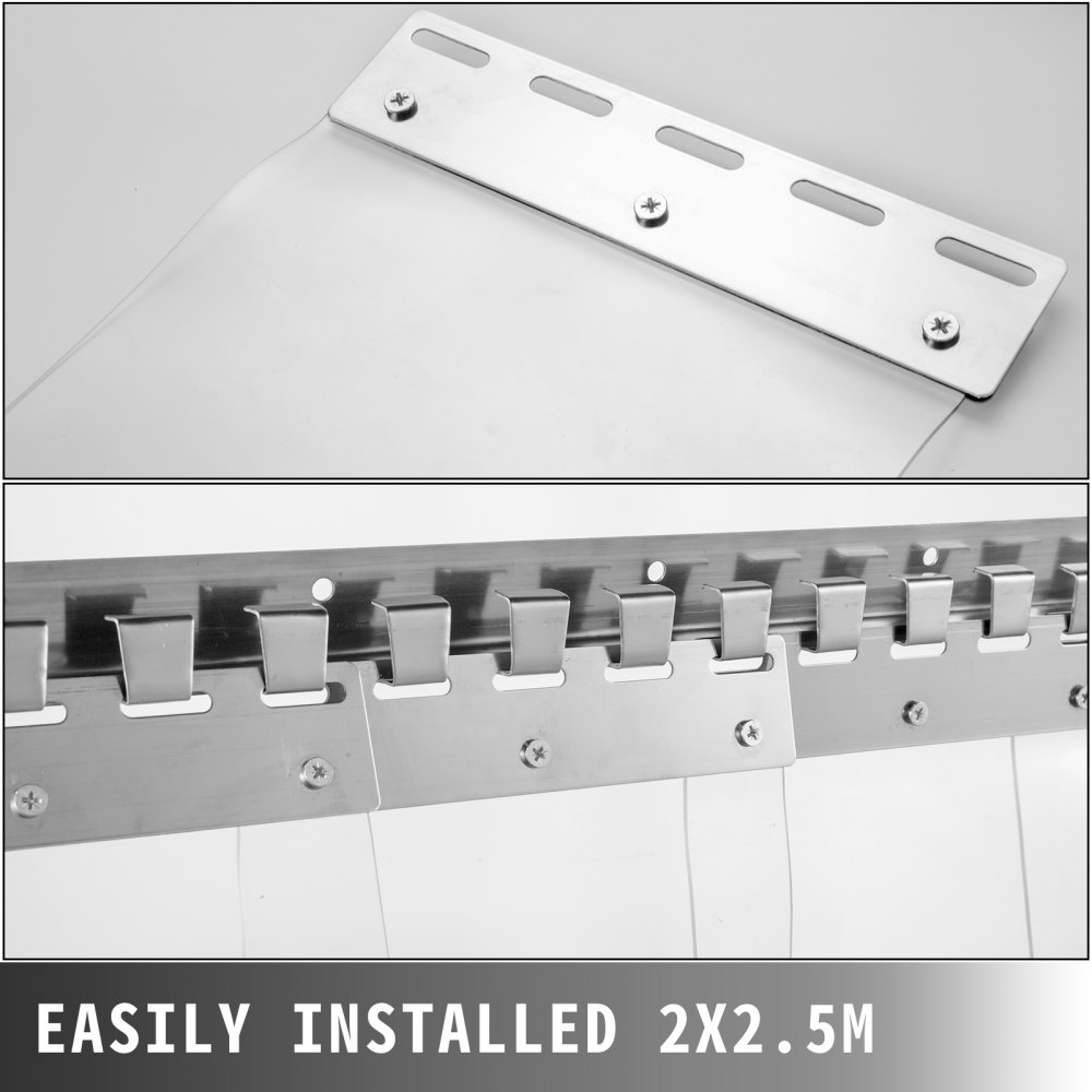 8 Pezzi Tende A Bande In Pvc Plastica Transparente Da 2,5m X 30cm Door Curtain