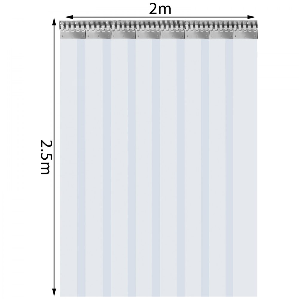 8 Pezzi Tende A Bande In Pvc Plastica Transparente Da 2,5m X 30cm Door Curtain