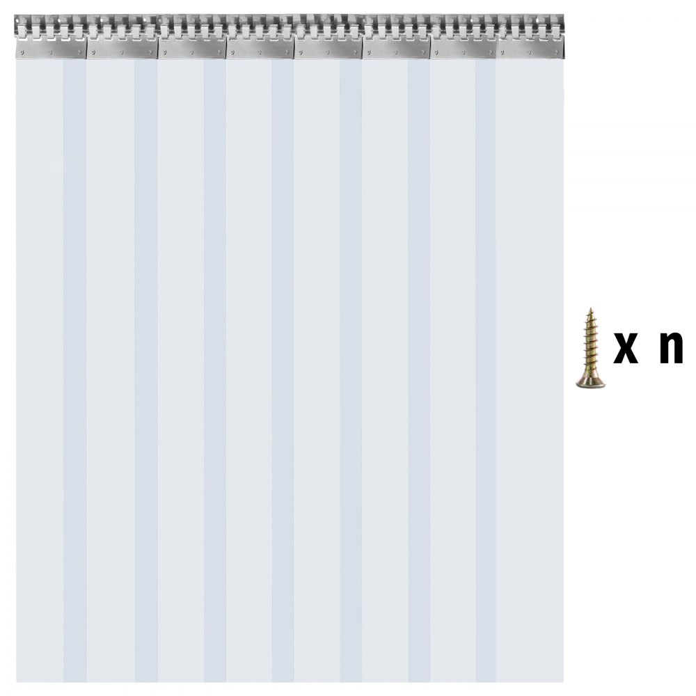 8 Pezzi Tende A Bande In Pvc Plastica Transparente Da 2,5m X 30cm Door Curtain