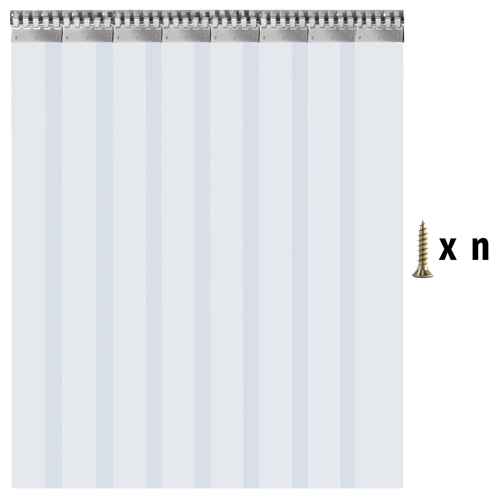 8 Pezzi Tende A Bande In Pvc Plastica Transparente Da 2,5m X 30cm Door Curtain