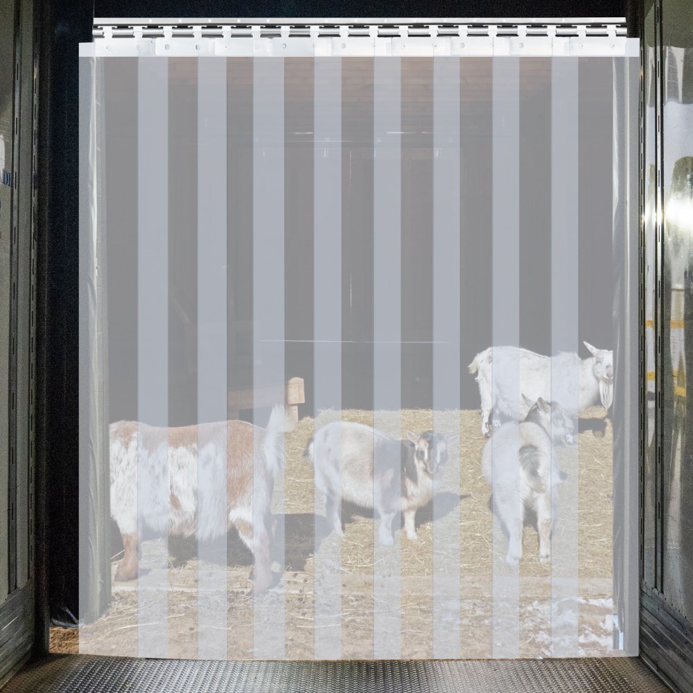 VEVOR Tenda Trasparente della Porta 300mm x3mm x25m Tendaggio di Porta a Strisce in PVC Tendina Trasparente per Porte con Staffa e Unghie Resistenza a Vento Acqua Graffi e Temperatura