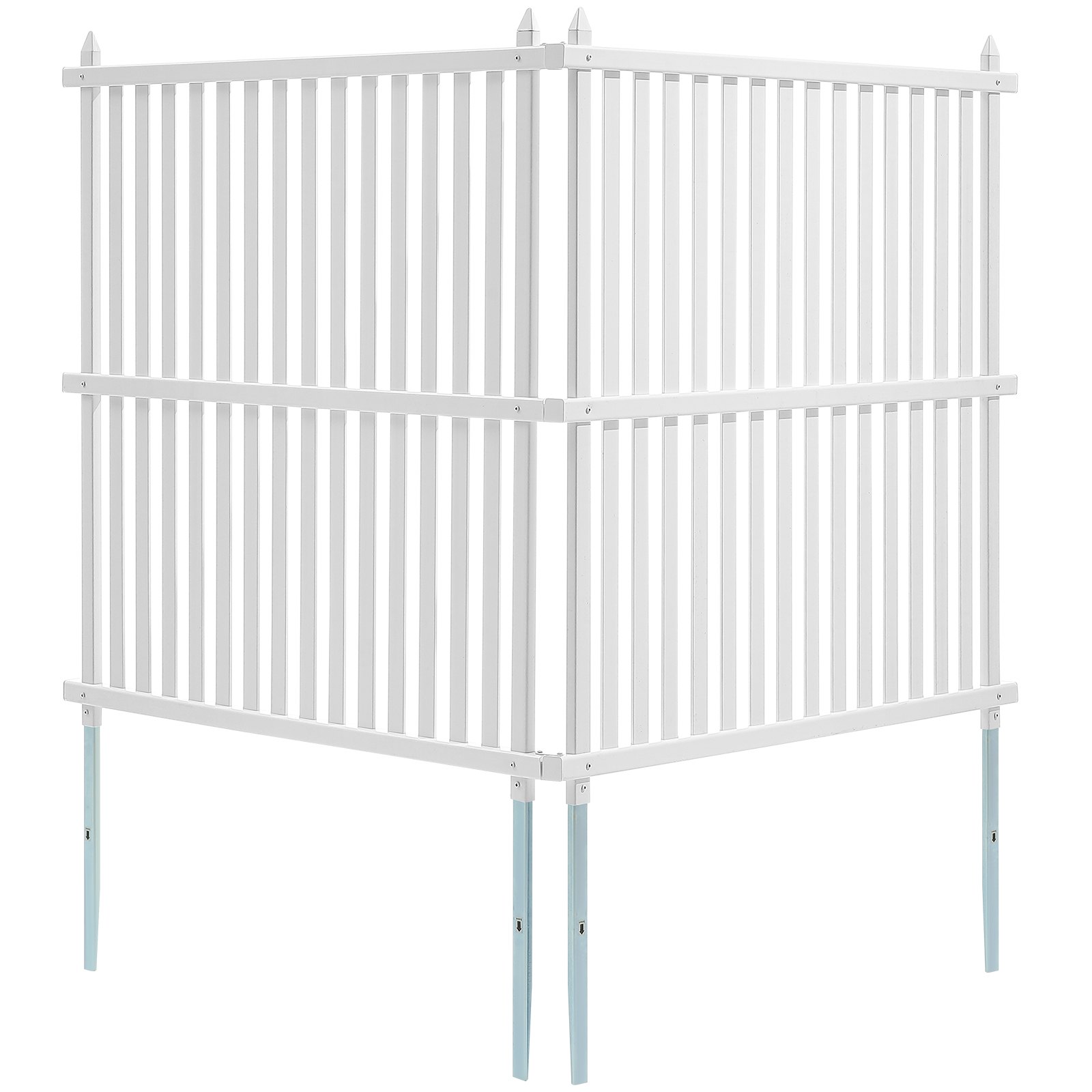 VEVOR Pannello Schermatura per Esterni 122 x 122 cm Kit Recinzione Giardino a Strisce 2 Pannelli Privacy con Paletti in Metallo, Accessori per Pavimenti Morbidi, Nascondi Condizionatori, Pattumiere