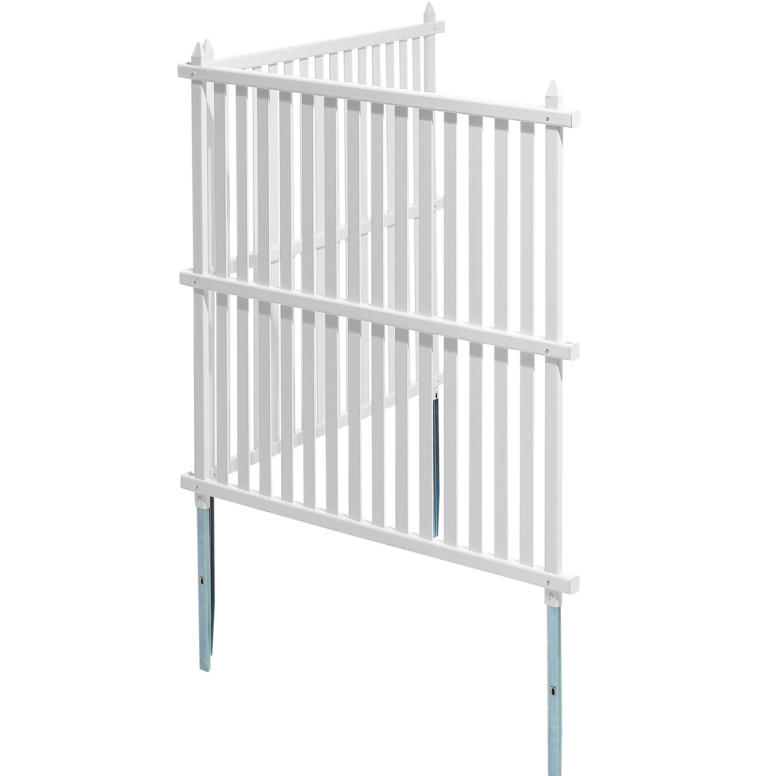 VEVOR Pannello Schermatura per Esterni 122 x 122 cm Kit Recinzione Giardino a Strisce 2 Pannelli Privacy con Paletti in Metallo, Accessori per Pavimenti Morbidi, Nascondi Condizionatori, Pattumiere