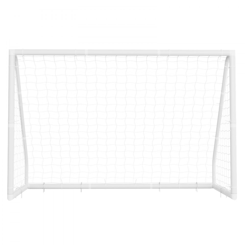 VEVOR Porta da Calcio in PVC Allenamento all'Aperto 3 x 2 m con Rete in PE Esercizio da Giardino Resistente alle Intemperie, con Bersaglio Coni, Pratica di Tiro da Esterno Giardino Prato Campo