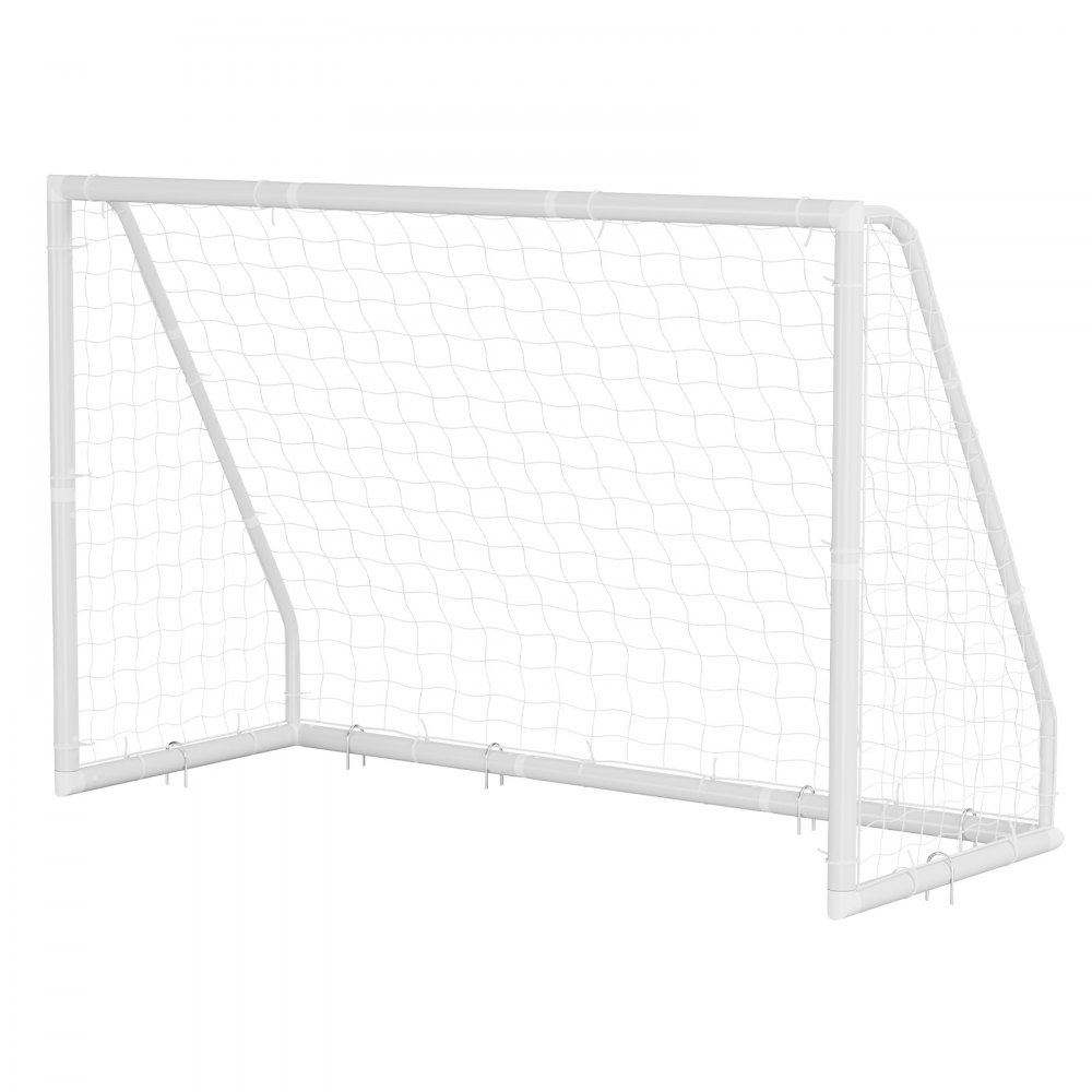 VEVOR Porta da Calcio in PVC Allenamento all'Aperto 3 x 2 m con Rete in PE Esercizio da Giardino Resistente alle Intemperie, con Bersaglio Coni, Pratica di Tiro da Esterno Giardino Prato Campo