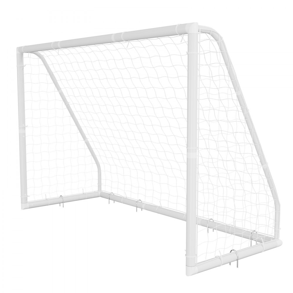 VEVOR Porta da Calcio in PVC Allenamento all'Aperto 3 x 2 m con Rete in PE Esercizio da Giardino Resistente alle Intemperie, con Bersaglio Coni, Pratica di Tiro da Esterno Giardino Prato Campo