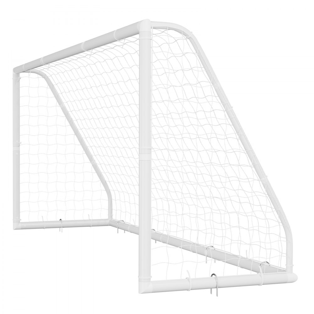 VEVOR Porta da Calcio in PVC Allenamento all'Aperto 3,65 x 1,82m Rete in PE Esercizio da Giardino Resistente alle Intemperie, con Bersaglio Coni, Pratica di Tiro da Esterno Giardino Prato Campo