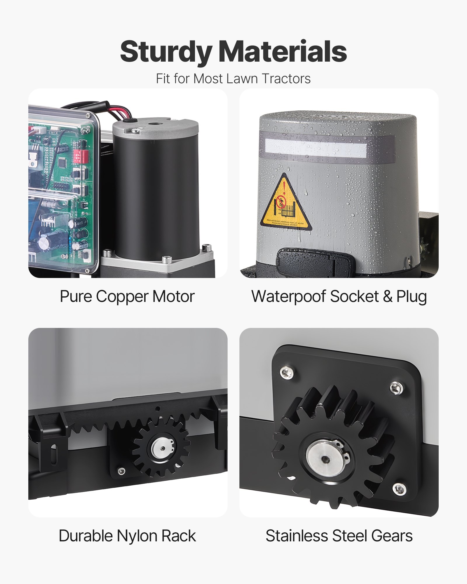 VEVOR Apricancello Scorrevole Solare, Kit Apricancello Elettrico da 280 W per Cancello Fino a 20 m e 816 kg, Motore per Porta Scorrevole con Binario a Ingranaggi, Sensore a Infrarossi