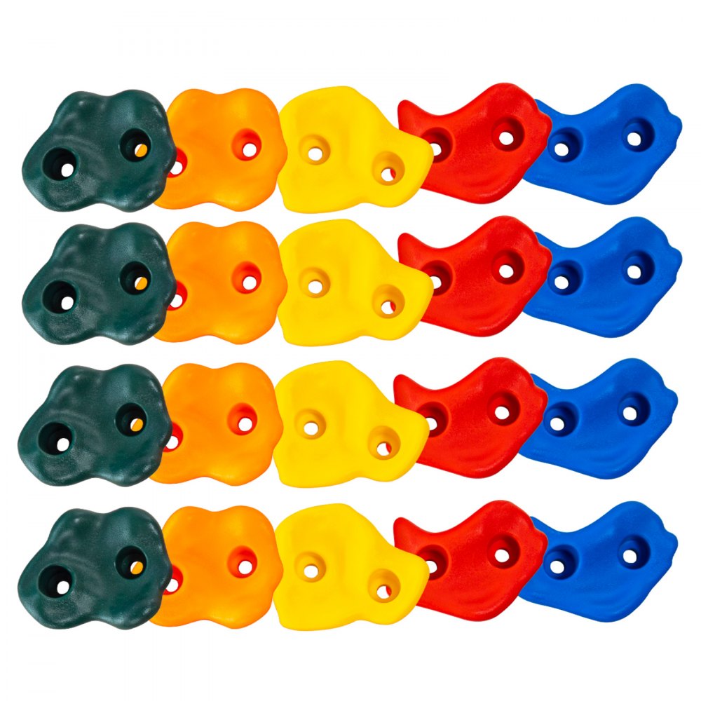 VEVOR 25 Prese per Arrampicata su Roccia di Diverse Dimensioni, Rocce da Arrampicata di Multicolori per Bambini Adulti, Hardware di Montaggio, per Set da Gioco per Parchi Giochi al Chiuso e all'Aperto