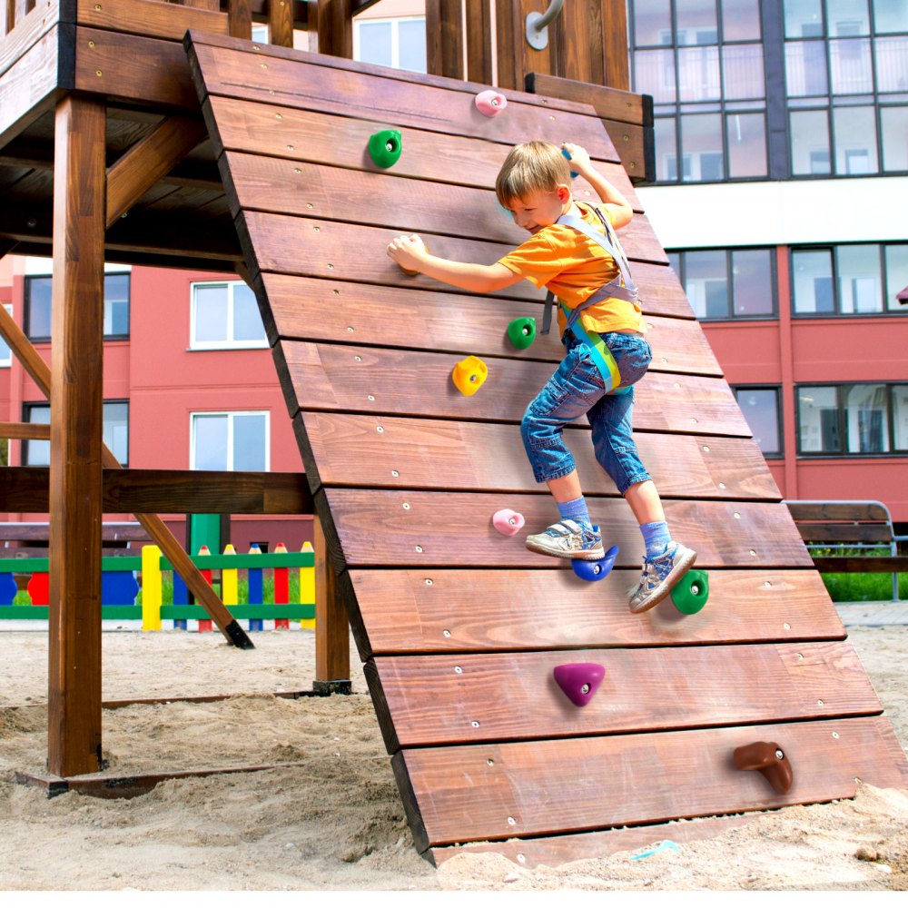 VEVOR 32 Prese per Arrampicata su Roccia di Diverse Dimensioni, Rocce da Arrampicata di Multicolori per Bambini Adulti, Hardware di Montaggio, per Set da Gioco per Parchi Giochi al Chiuso e all'Aperto
