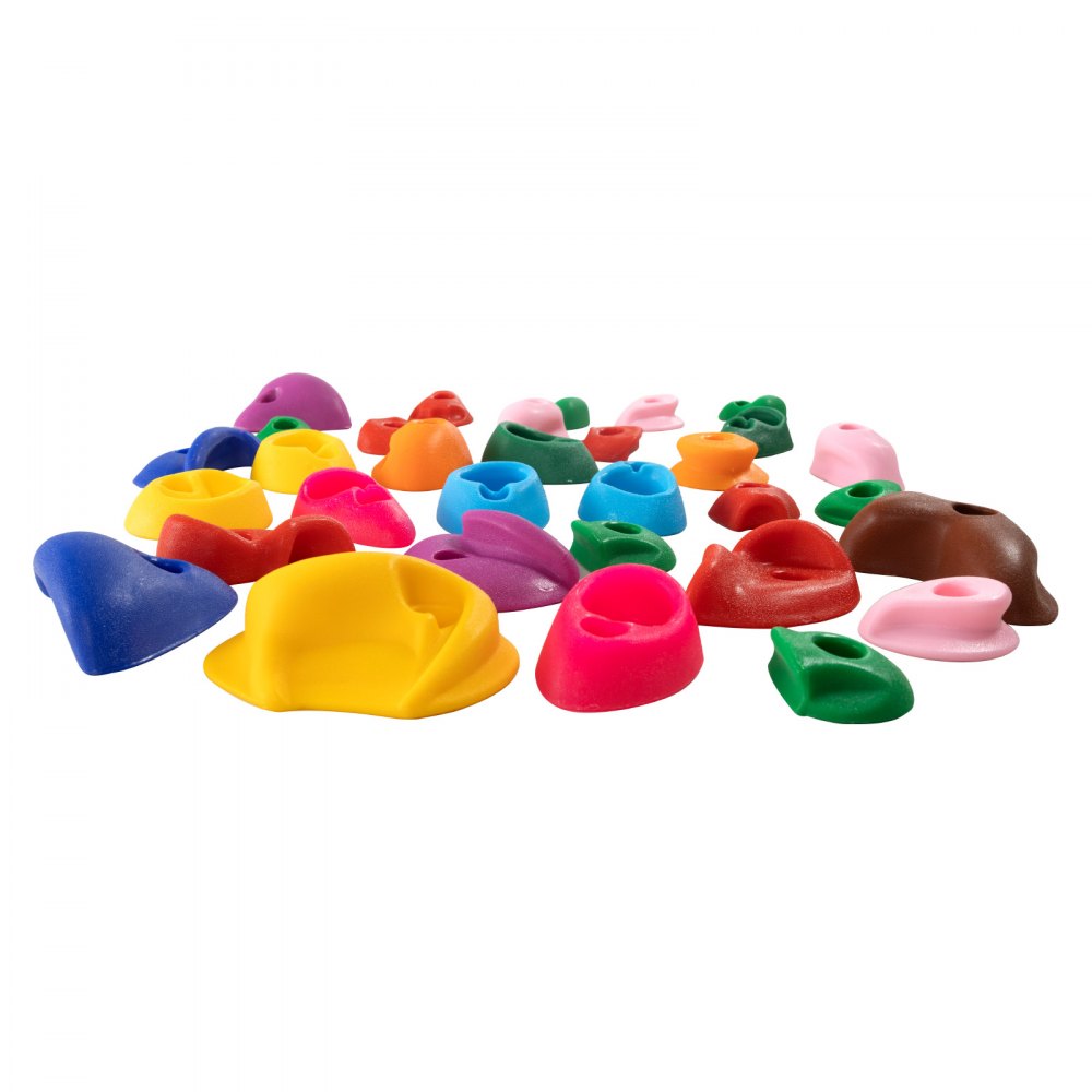VEVOR 32 Prese per Arrampicata su Roccia di Diverse Dimensioni, Rocce da Arrampicata di Multicolori per Bambini Adulti, Hardware di Montaggio, per Set da Gioco per Parchi Giochi al Chiuso e all'Aperto