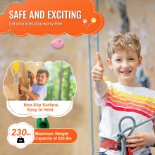 VEVOR 32 Prese per Arrampicata su Roccia di Diverse Dimensioni, Rocce da Arrampicata di Multicolori per Bambini Adulti, Hardware di Montaggio, per Set da Gioco per Parchi Giochi al Chiuso e all'Aperto
