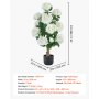 VEVOR Artificial Potted Hydrangeas 889 mm 2-Pack Fake Flower Plants White, for Porch, Patio, Entryway, & Home Decor, Indoor & Outdoor Use, Silk and PE Blooms in Pots, Ready to Display Faux Plants