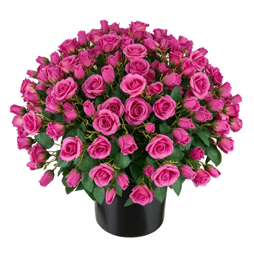 VEVOR Rose Artificiali in Vaso 457 mm, Set da 2, Fiori Finti da Esterno, Fiori Artificiali Rosso Rosato in Seta e PE, Ideale per Veranda, Patio, Ingresso, Casa, Interni ed Esterni, Pronte da Esporre