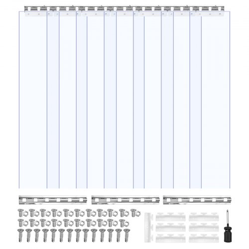 VEVOR Tenda a Strisce in Plastica Trasparente Altezza 2,1m, 7 Strisce di Tenda Larghezza 1 m per Isolamento per Congelatori Magazzini Garage Temperatura di Funzione tra -20℃ a 60℃