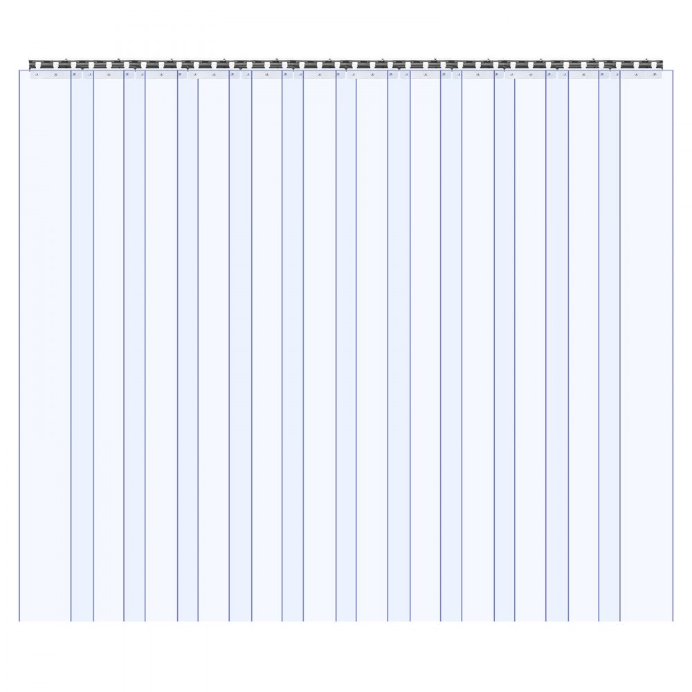 VEVOR Tenda a Strisce Trasparente, 2,1 x 1,8 m, 2 mm di Spessore, 12 Pezzi, per Congelatori e Refrigeratori, Strisce Lisce in Plastica Impermeabile per Porte di Magazzini, Congelatori e Garage