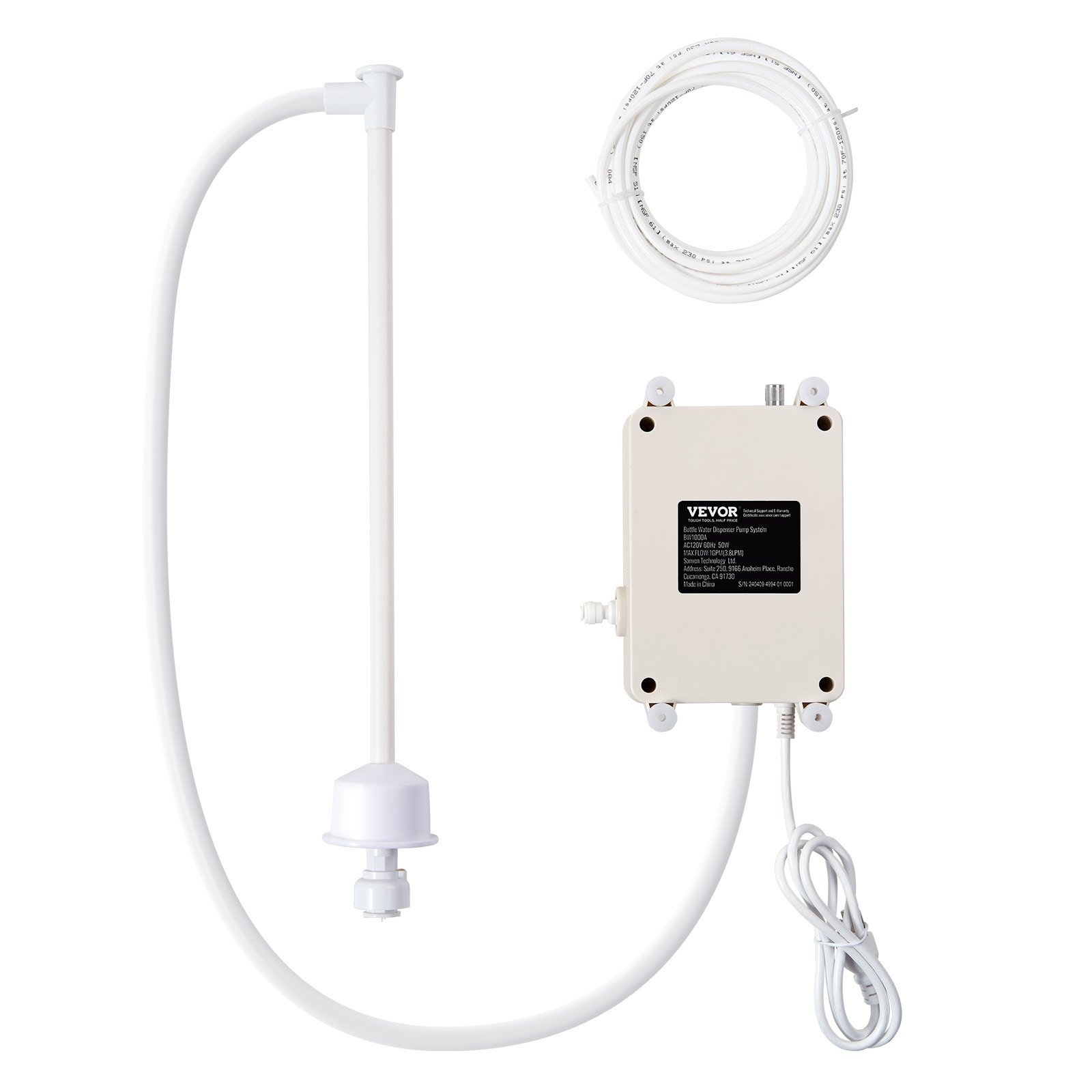 VEVOR pump system for bottled water dispensers, 5-gallon dispenser system, automatic electric water dispenser, single-inlet water jug pump, compatible with coffee/tea machines and refrigerators
