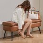VEVOR Panca Contenitore in Pelle PU con Contenitore e Gambe in Metallo, Panchina Ingresso da Interno per Scarpe per Ingresso, Panche Moderne per Soggiorno, Sala da Pranzo, Corridoio, Marrone