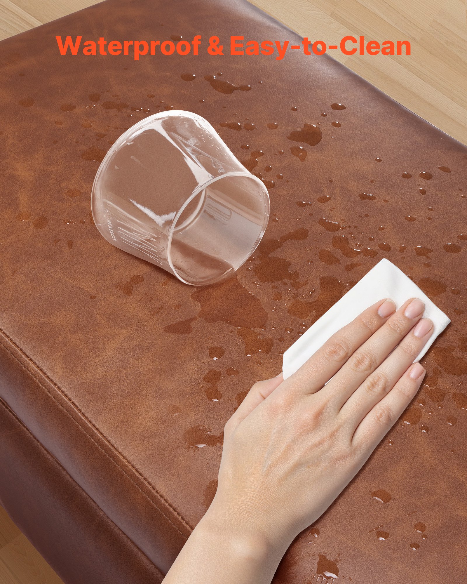 VEVOR Panca Contenitore in Pelle, Panca in Pelle PU con Contenitore e Gambe in Metallo, Panca Moderna per Ingresso, Panca Imbottita per Soggiorno, Sala da Pranzo, Corridoio, Colore Marrone