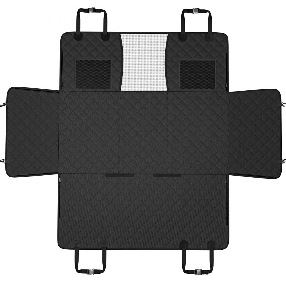 VEVOR Backseat Extender for Dogs, Dog Hammock for the Back of the Car, Car Seat Cover for Dogs with Hard Bottom, Dog Car Seat Bed 132 x 63 cm, Supports 168 kg, with Mesh Window and Storage Bag for Car, SUV