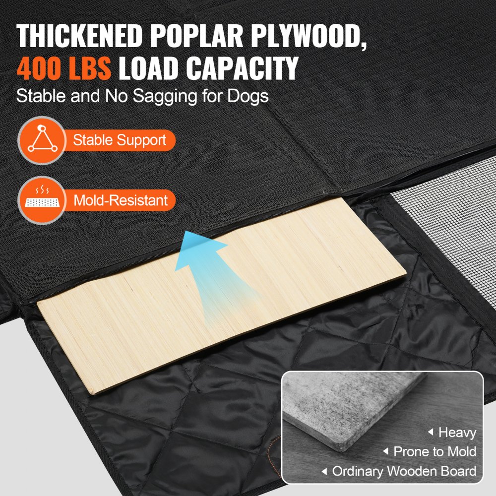 VEVOR Backseat Extender, Car Seat Cover for Dogs as a Backseat Bed with Mesh Window and Storage Pocket, Supports 180 kg, Dog Hammock for Cars, Dog Car Bed 145 x 77 cm, for Trucks