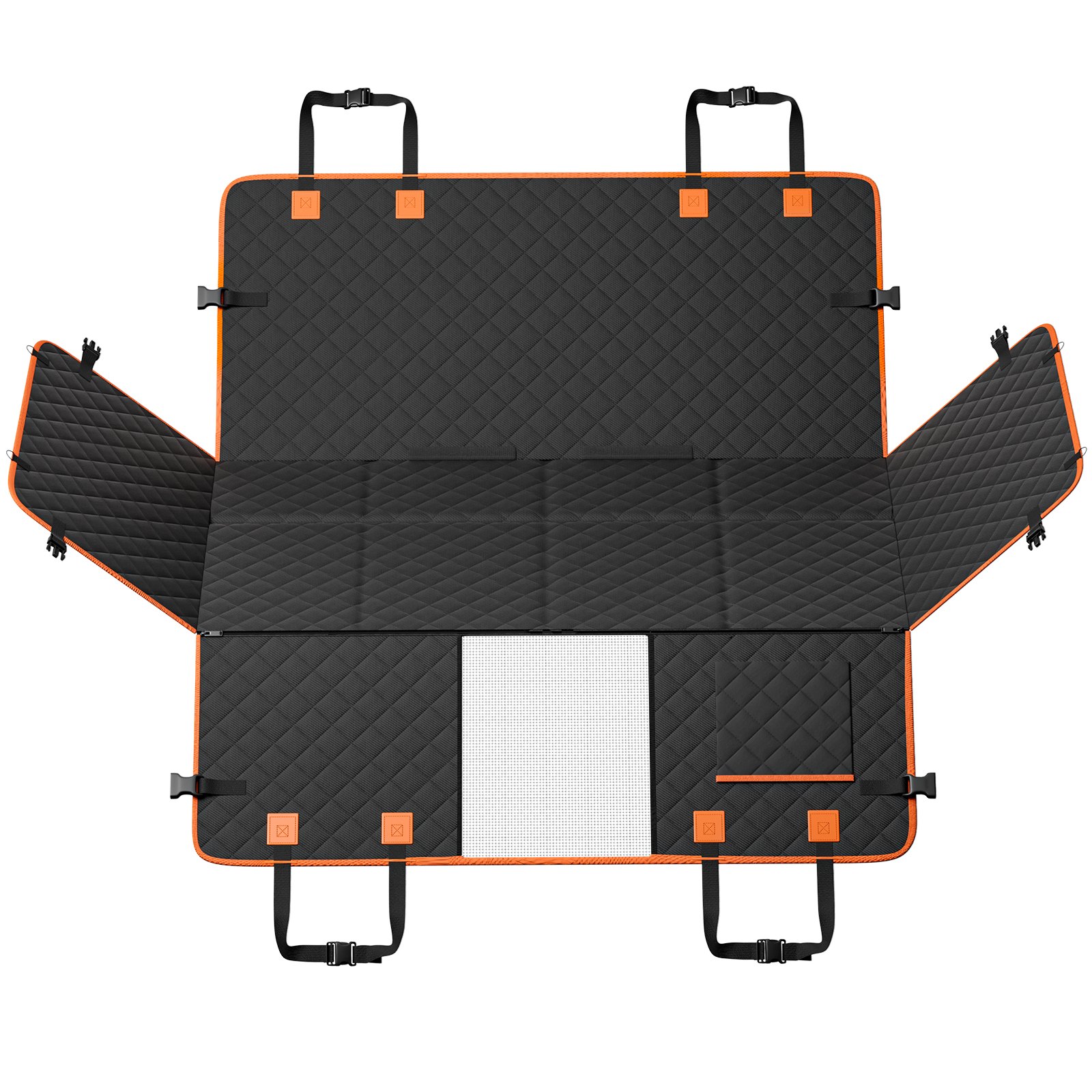 VEVOR Estensione per Sedile Posteriore per Cani, Amaca per Cani Coprisedile per Cani con Fondo Rigido Sedile Posteriore 1290 x 700 mm, 158,7 kg, con Finestra a Rete e Tasca Portaoggetti per Auto, SUV