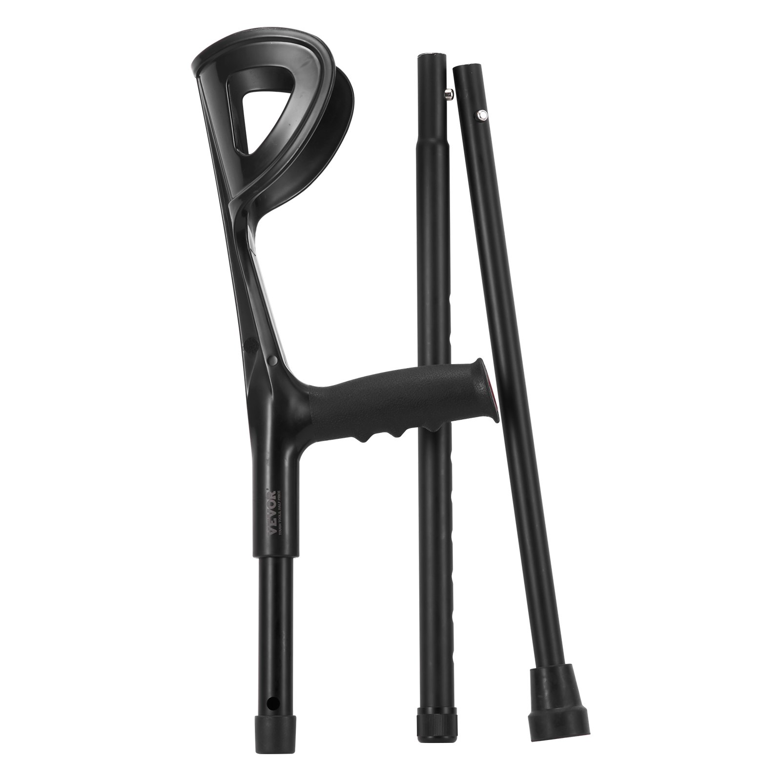 VEVOR Stampelle Pieghevoli da Avambraccio per Adulti, Stampelle con Altezza Regolabile 10 Livelli, in Alluminio Leggere con Polsino Aperto per Chirurgia Lesioni alle Gambe Disabili, 1 Paio 158,7 kg