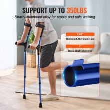 VEVOR Stampelle da Avambraccio per Adulti, Stampelle Passeggio Regolabili in Altezza 11 Livelli con Polsino Superiore a 4 Livelli, in Alluminio Leggero per Disabili Chirurgia Gambe, 1 Paio 158,7 kg