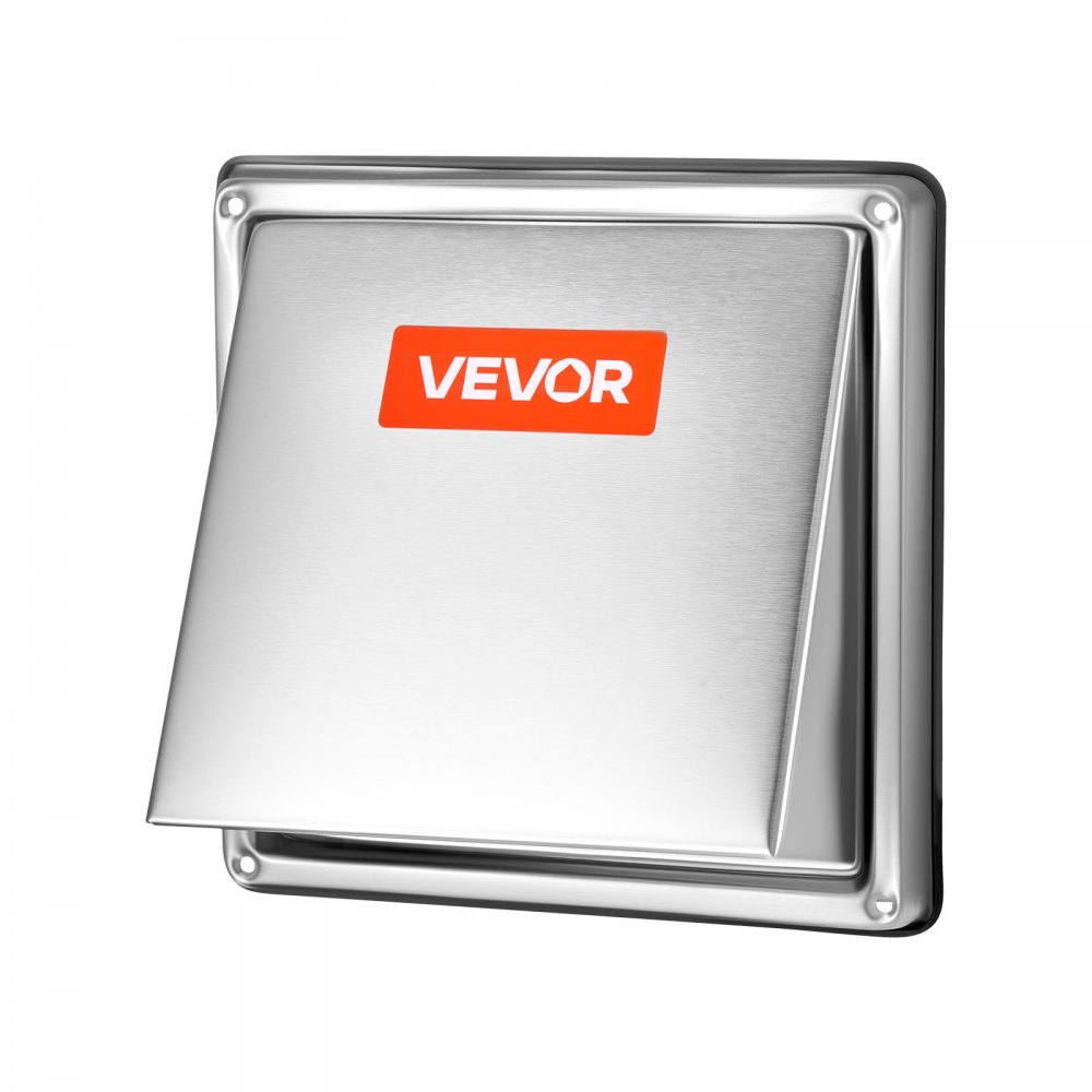 VEVOR Copertura per Presa d'Aria Esterna da 97 mm, Copertura Quadrata per Cappa di Ventilazione in Acciaio Inox, con Schermo di Protezione Integrato, per Casa, Bagno, Garage, 1 Pezzo, Argento