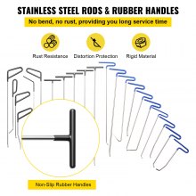 VEVOR Aste Estrattore per ammaccature Kit di riparazione senza vernice in acciaio inossidabile Rimozione grandine 21 PZ