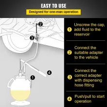 VEVOR Pompa del fluido di trasmissione Riempimento manuale Sistema di riempimento ATF Drenaggio olio e fluido 7,5 L Drenaggio del fluido del cambio automatico con 15 adattatori comuni