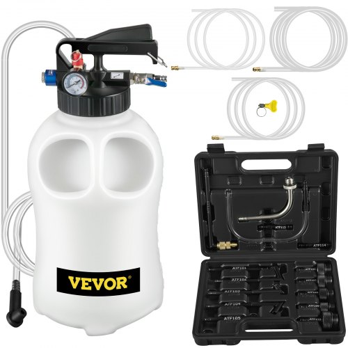 VEVOR Pompa Estrazione Olio Motore, 10 Litri Pompa Trasmissione Fluido Estrattore di Olio, 10L ATF Kit Cambio Olio Manuale Sistema di Riempimento Pompa del Liquido Strumento con 14 Adattatori Comuni