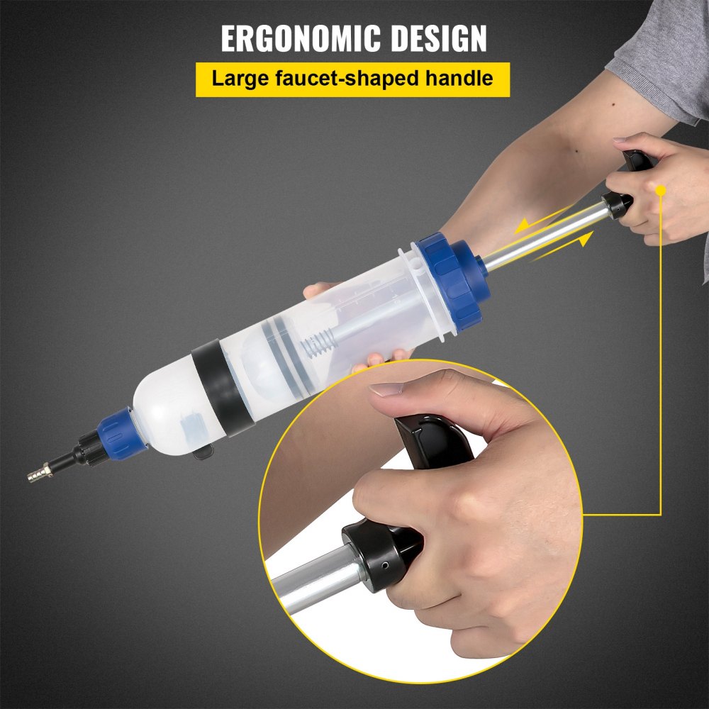 VEVOR 1500mL Hand Pump Oil Extraction Pump Oil Gear Oil Extraction Pump Suction Syringe Filling Syringe Oil Pump Manual Liquid Extraction Filling, ATVs, Boats, Agricultural Equipment, Motor Vehicles