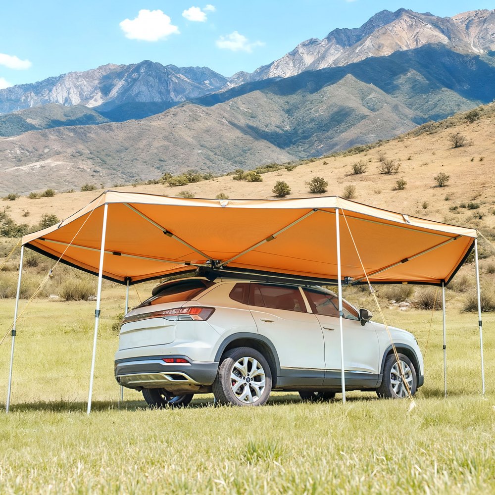VEVOR Tenda Veranda per Auto Furgoni da Campeggio da 270 Gradi con Borsa per il Trasporto, Tendalino Lato Conducente da 6 x 2 m, per Auto Impermeabile UV50+, per Tutte le Stagioni, per SUV