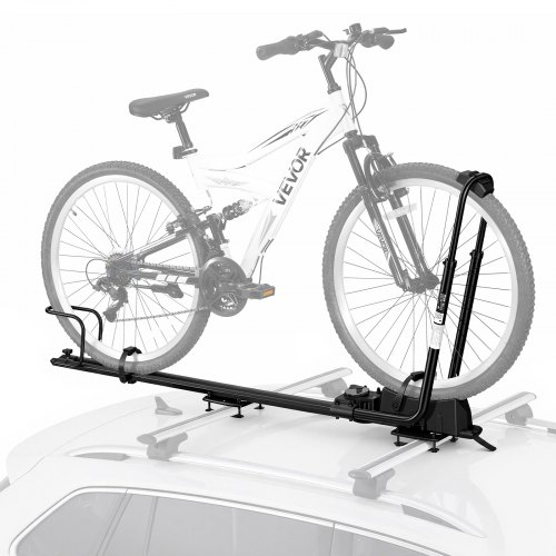 VEVOR Portabici da Tetto Auto SUV Universale Carico 20kg Lunghezza 1400mm Pieghevole, Telaio Lega di Alluminio, Acciaio Q235, Larghezza Ruota Compatibile 63,5 mm, Diametro 609-737 mm, Doppio Braccio