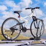 VEVOR Portabici da Tetto Auto SUV Universale Carico 20 kg Doppio Braccio Pieghevole, Telaio in Lega di Alluminio, Acciaio Q235, Lunghezza 1400 mm Montaggio con Bloccaggio per Trasporto Bici, Nero