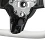 VEVOR Steering Wheel for 2016-2023 Tesla Model 3, Carbon Fiber Steering Wheel D-Shaped Flat-Bottom with Heating Function, Leather Grip with Non-Slip Texture, Accessories Replacement for Model 3, White
