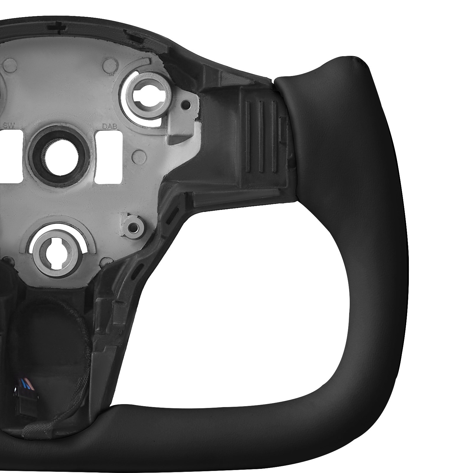 VEVOR Volante per Tesla Model 3 2016-2023, Volante in Fibra di Carbonio a Forma di D con Fondo Piatto e Funzione di Riscaldamento, Impugnatura in Pelle con Trama Antiscivolo, Accessori di Ricambio