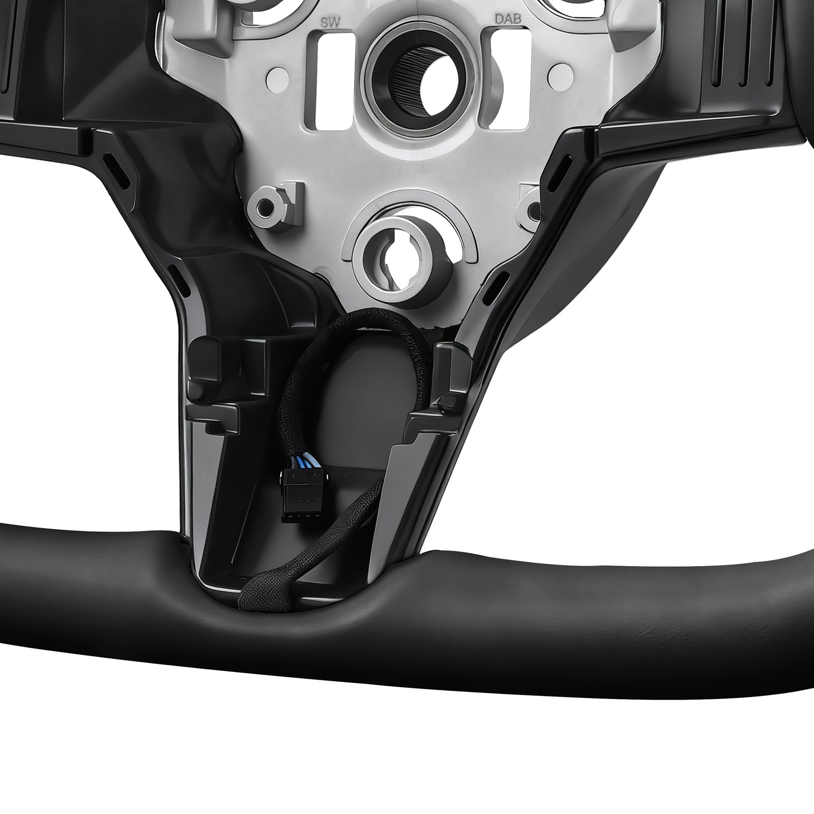 VEVOR Volante per Tesla Model 3 2016-2023, Volante in Fibra di Carbonio a Forma di D con Fondo Piatto e Funzione di Riscaldamento, Impugnatura in Pelle con Trama Antiscivolo, Accessori di Ricambio