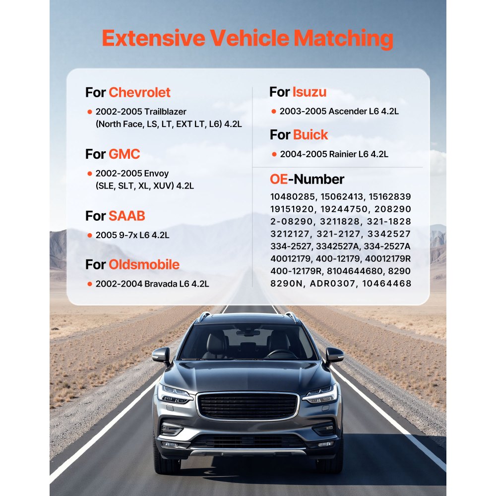 VEVOR Alternatore per Auto 10480285, per Chevrolet Trailblazer 4,2 L 2002-2005, SAAB 9-7x L6 2005, GMC Envoy, Alternatore di Ricambio per Auto, per Oldsmobile Bravada, Isuzu Ascender, Buick Rainier