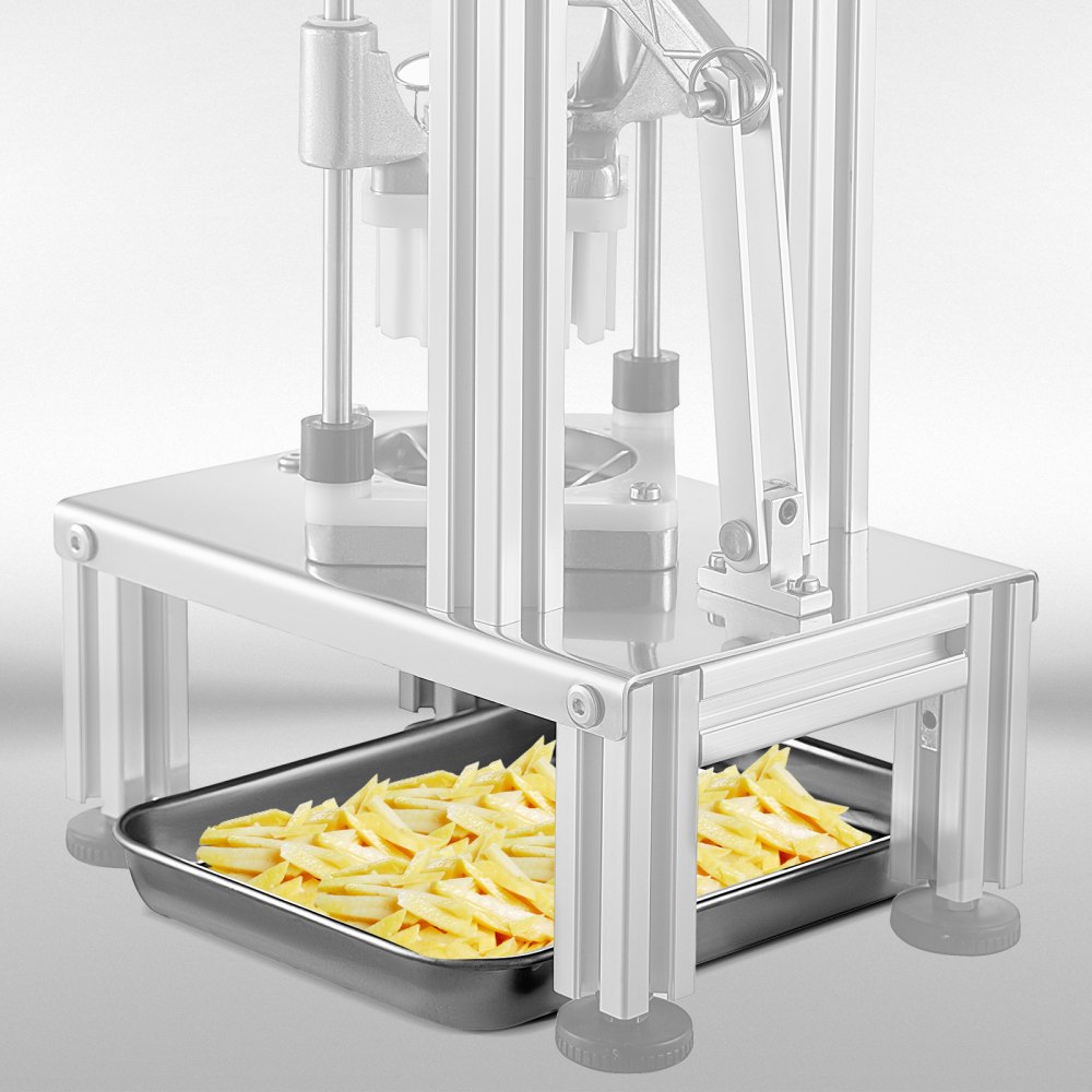 VEVOR Dicer Commerciale della Frutta di Verdure in Acciaio Inox e Alluminio, Taglierina Allegato 4 Lame da 1/4", 3/8", 6 Cunei, 6 Cunei Corer e 1 Vassoio, Affettatrice Manuale per Verdure per Cipolla