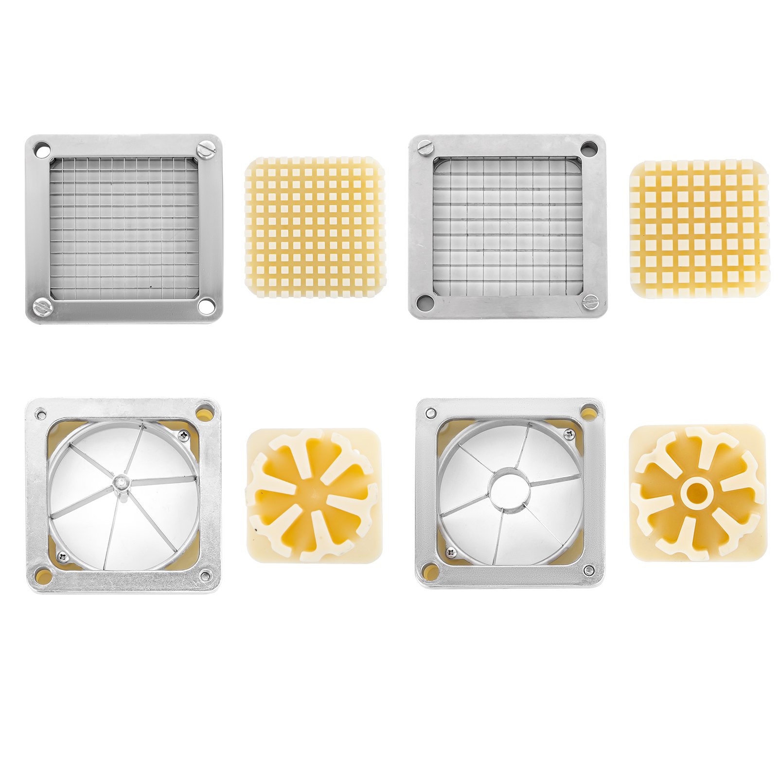 VEVOR Dicer Commerciale della Frutta di Verdure in Acciaio Inox e Alluminio, Taglierina Allegato 4 Lame da 1/4", 3/8", 6 Cunei, 6 Cunei Corer e 1 Vassoio, Affettatrice Manuale per Verdure per Cipolla