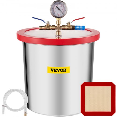 VEVOR Pompa Vuoto Condizionatori Pompe Sottovuoto 12L 3 Galloni Camera da Vuoto Inossidabile con Rivestimento Acrilico Hvac in Resina Epossidica