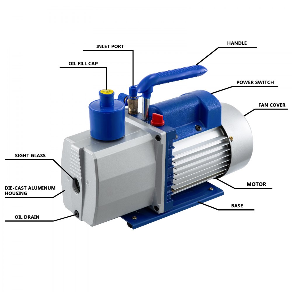8 Cfm 2 Stadi Pompa A Vuoto Aria Condizionata Refrigerazione Vacuum Pump